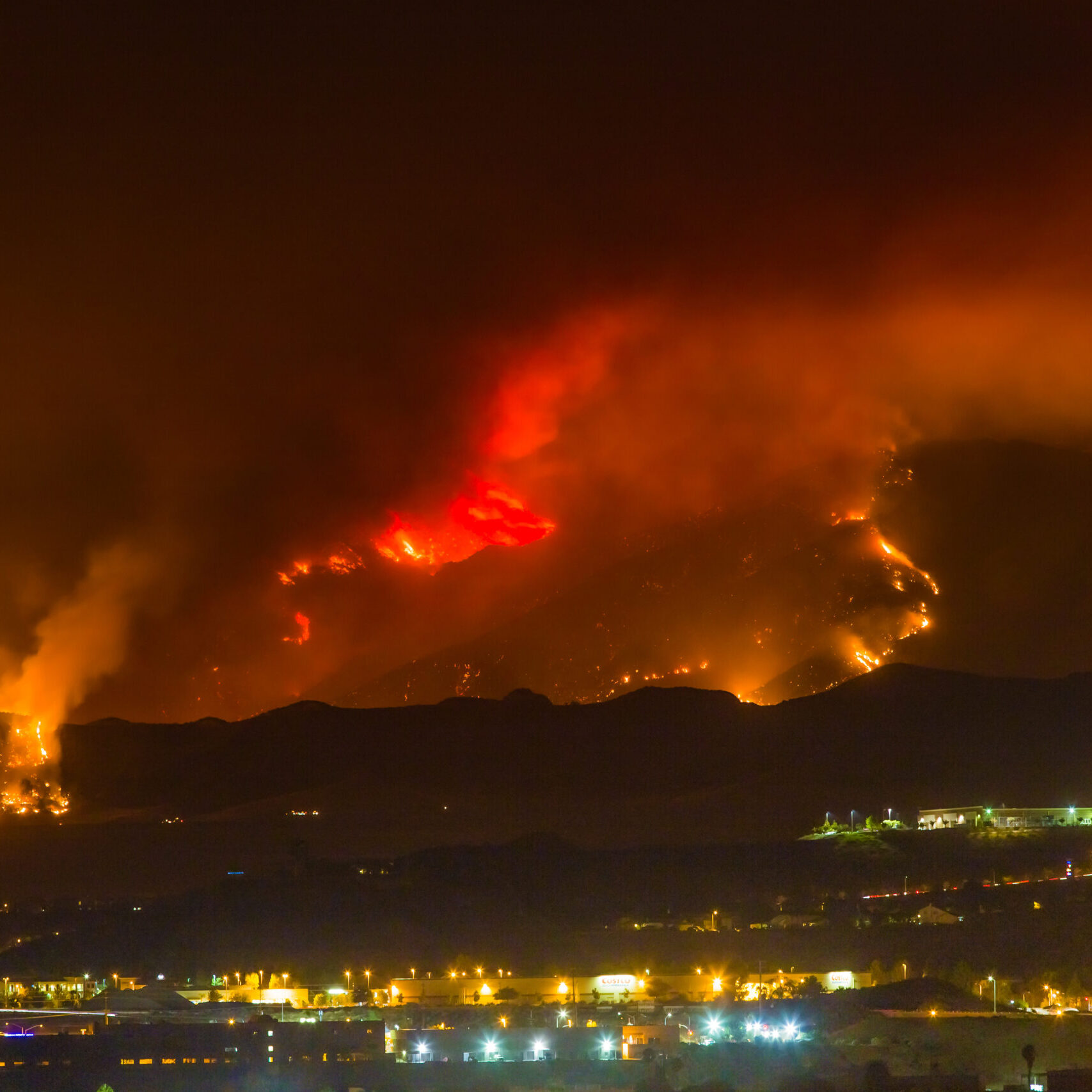 California wild fires in the mountains and hills of the Los Angeles County.